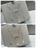 [Twinkle jewelrys]MOVE 2 ROW DIAMOND NECKLACE
