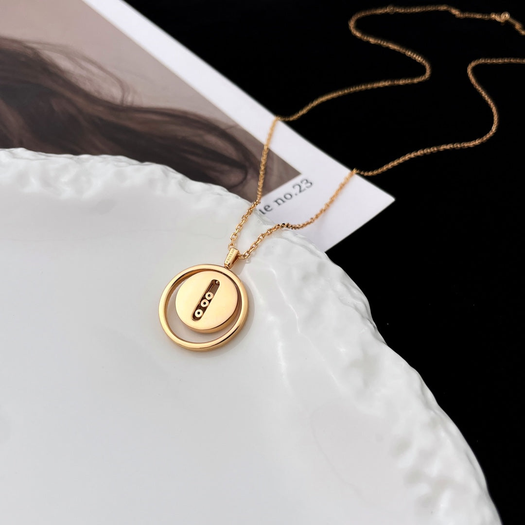 [Twinkle jewelrys]LUCKY MOVE MOP PINK GOLD NECKLACE