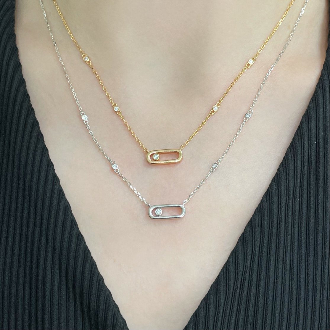 [Twinkle jewelrys]MOVE UNO DIAMOND NECKLACE