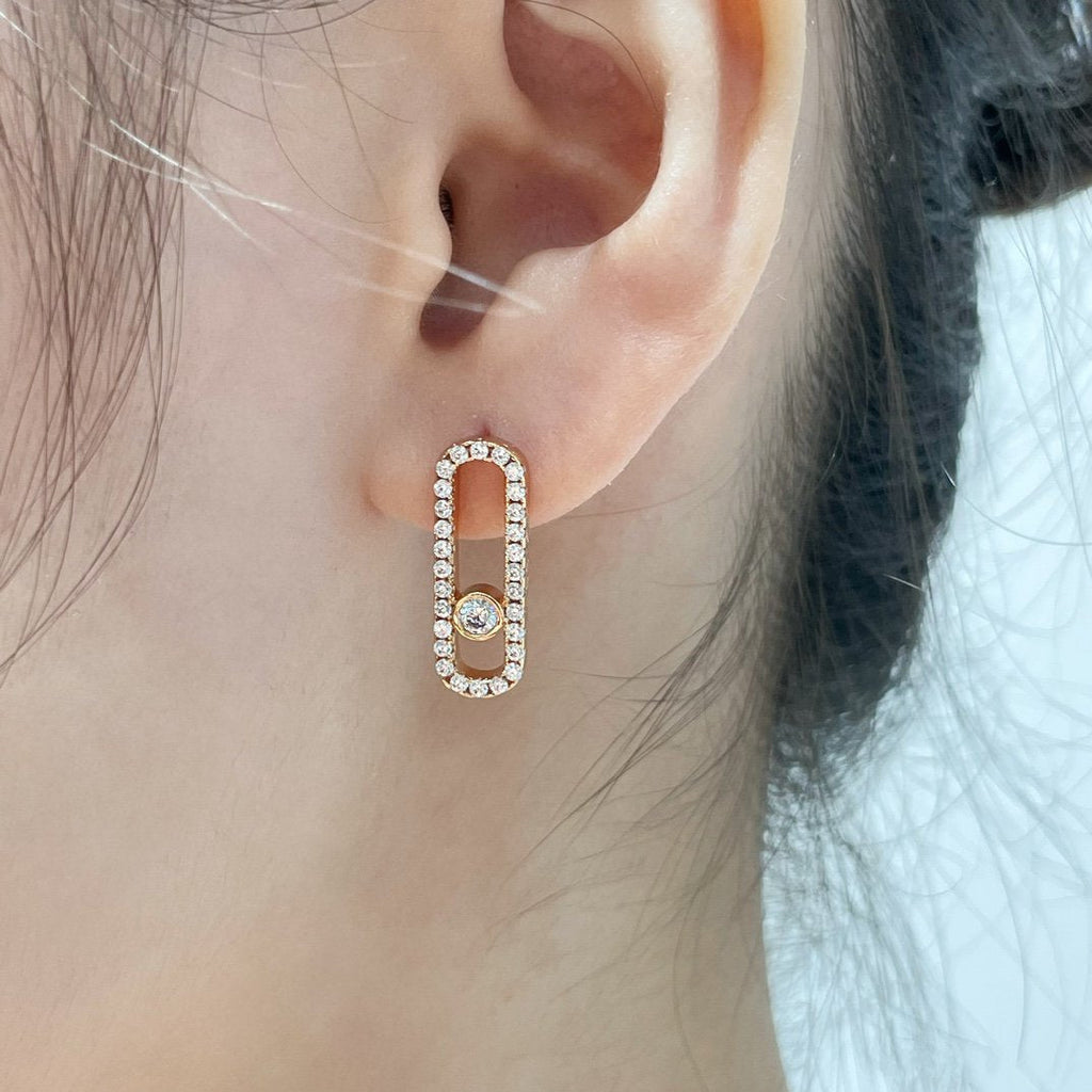 [Twinkle jewelrys]MOVE UNO STUD DIAMOND PAVED EARRINGS