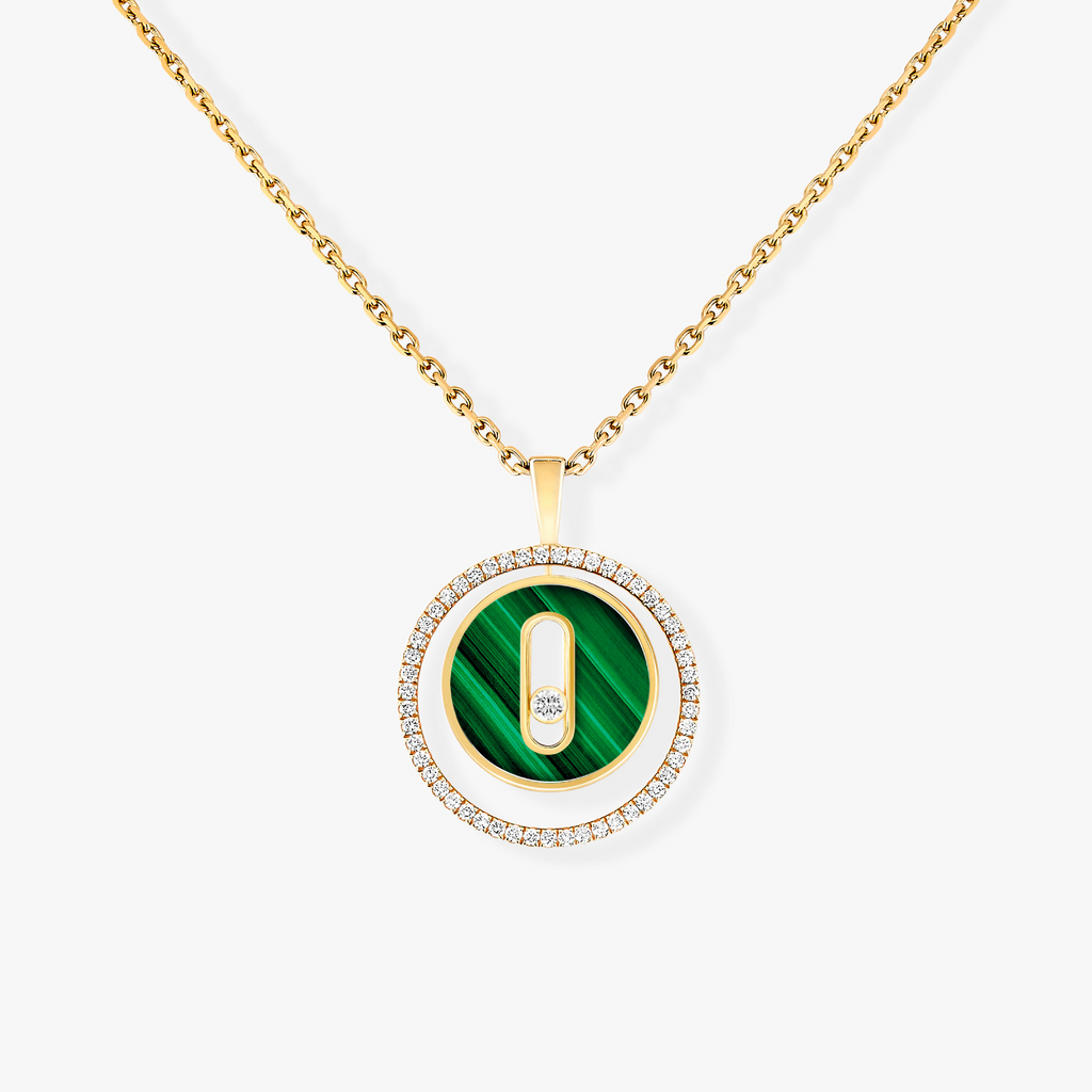 [Twinkle jewelrys]LUCKY MOVE 1 DIAMOND MALACHITE GOLD DIAMOND NECKLACE