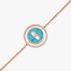 [Twinkle jewelrys]LUCKY MOVE TURQUOISE PINK GOLD DIAMOND BRACELET