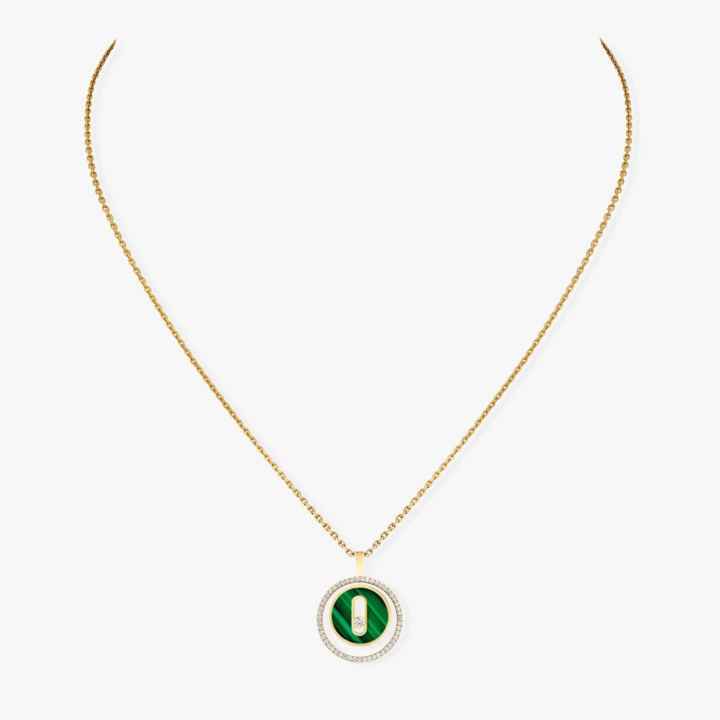 [Twinkle jewelrys]LUCKY MOVE 1 DIAMOND MALACHITE GOLD DIAMOND NECKLACE