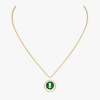 [Twinkle jewelrys]LUCKY MOVE 1 DIAMOND MALACHITE GOLD DIAMOND NECKLACE