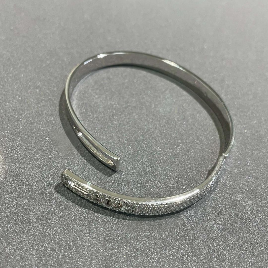 [Twinkle jewelrys]Move Noa Rose Gold Pavé Diamond Bangle Bracelet