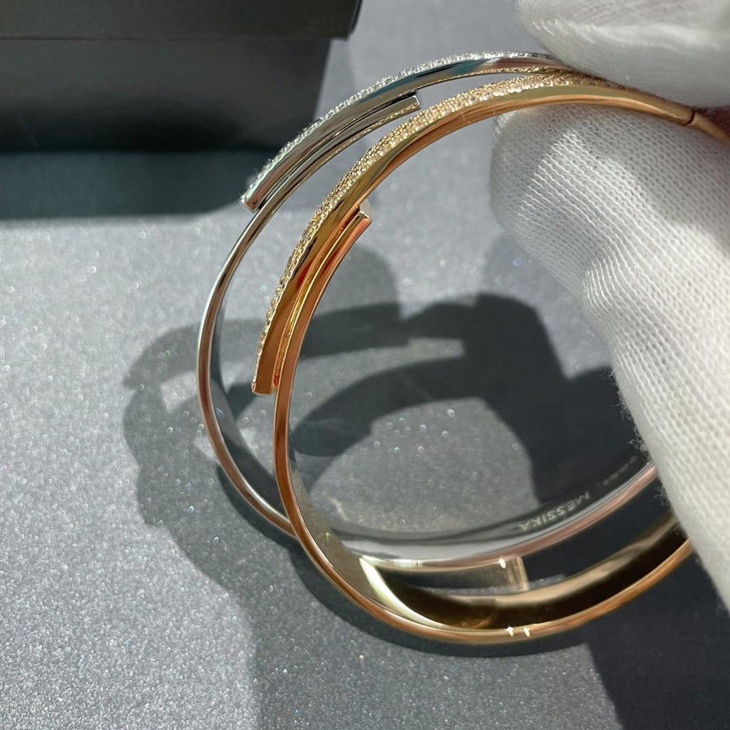 [Twinkle jewelrys]Move Noa Rose Gold Pavé Diamond Bangle Bracelet
