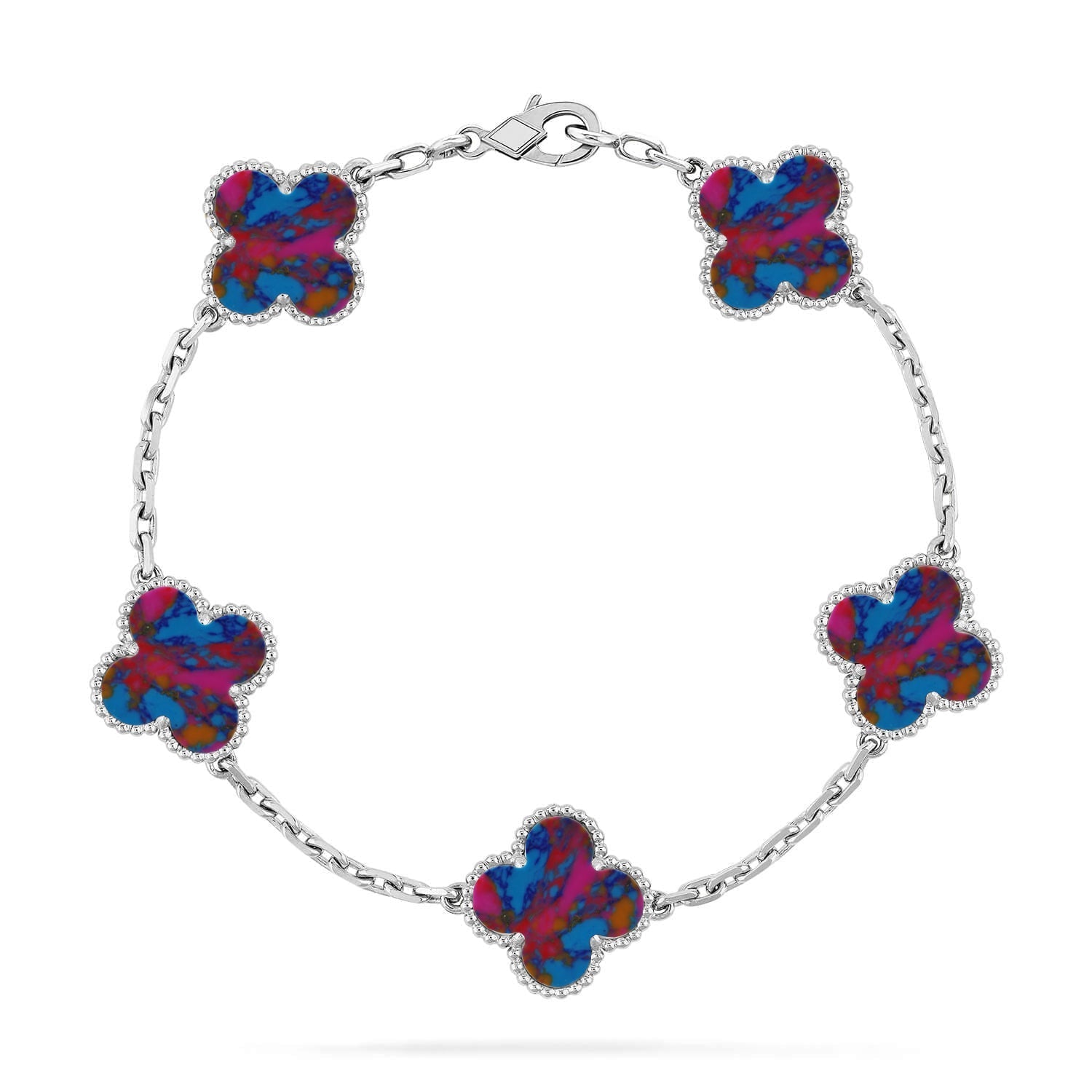 [Twinkle jewelry]New CLOVER 5 MOTIF COLOR GEMSTONES BRACELET COLLECTION
