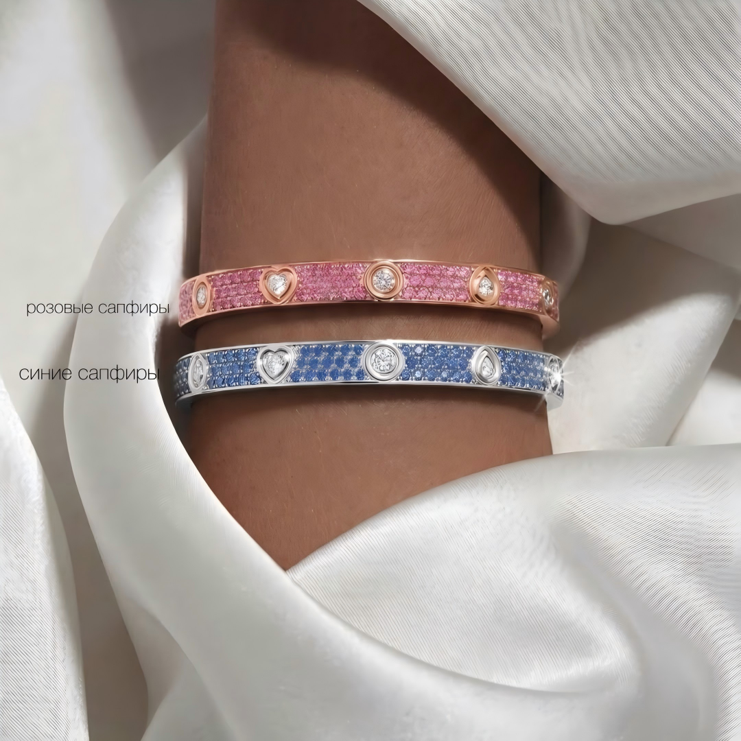 [Twinkle JURI]2026 PAVE GEMSTONE LOVE BRACELET 6.1MM 10 DIAMONDS