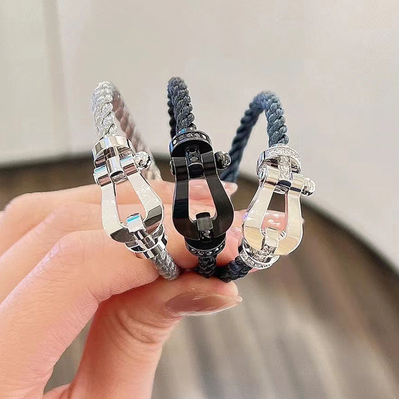 ¡®Twinkle jewelry¡¯FORCE LARGE HORSESHOE FULL DIAMOND BRACELET SILVER