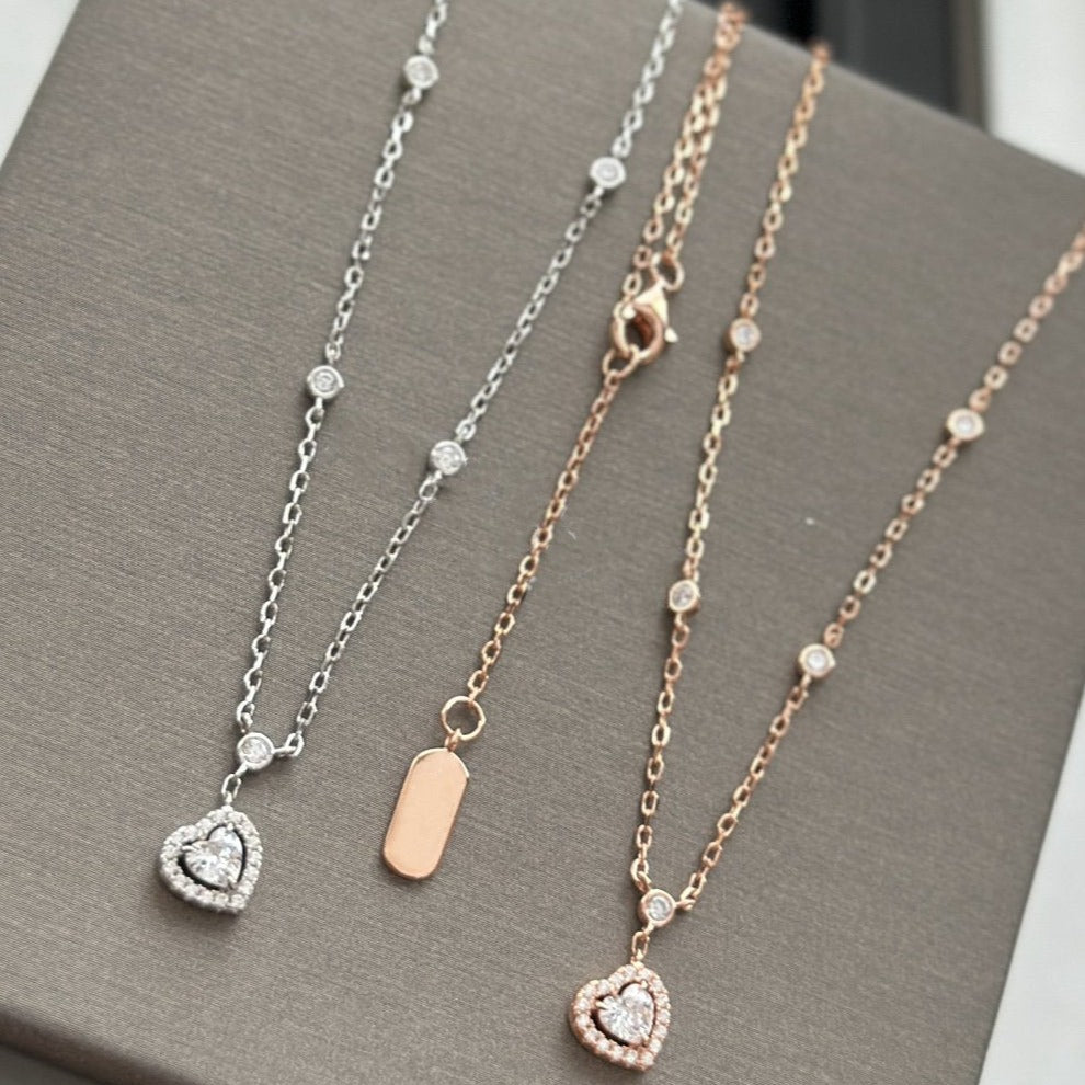 [Twinkle jewelrys]JOY HEART DIAMOND NECKLACE