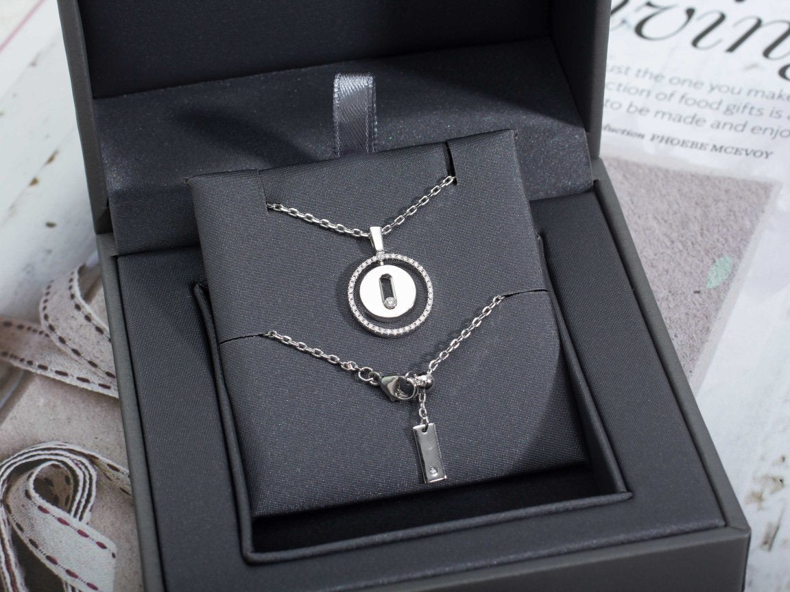 [Twinkle jewelrys]LUCKY MOVE PM NECKLACE SILVER DIAMOND