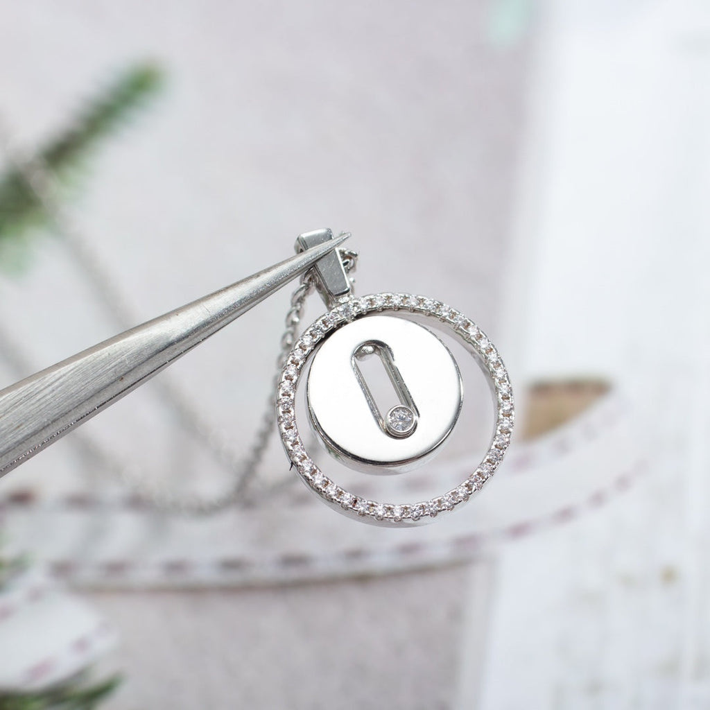 [Twinkle jewelrys]LUCKY MOVE PM NECKLACE SILVER DIAMOND