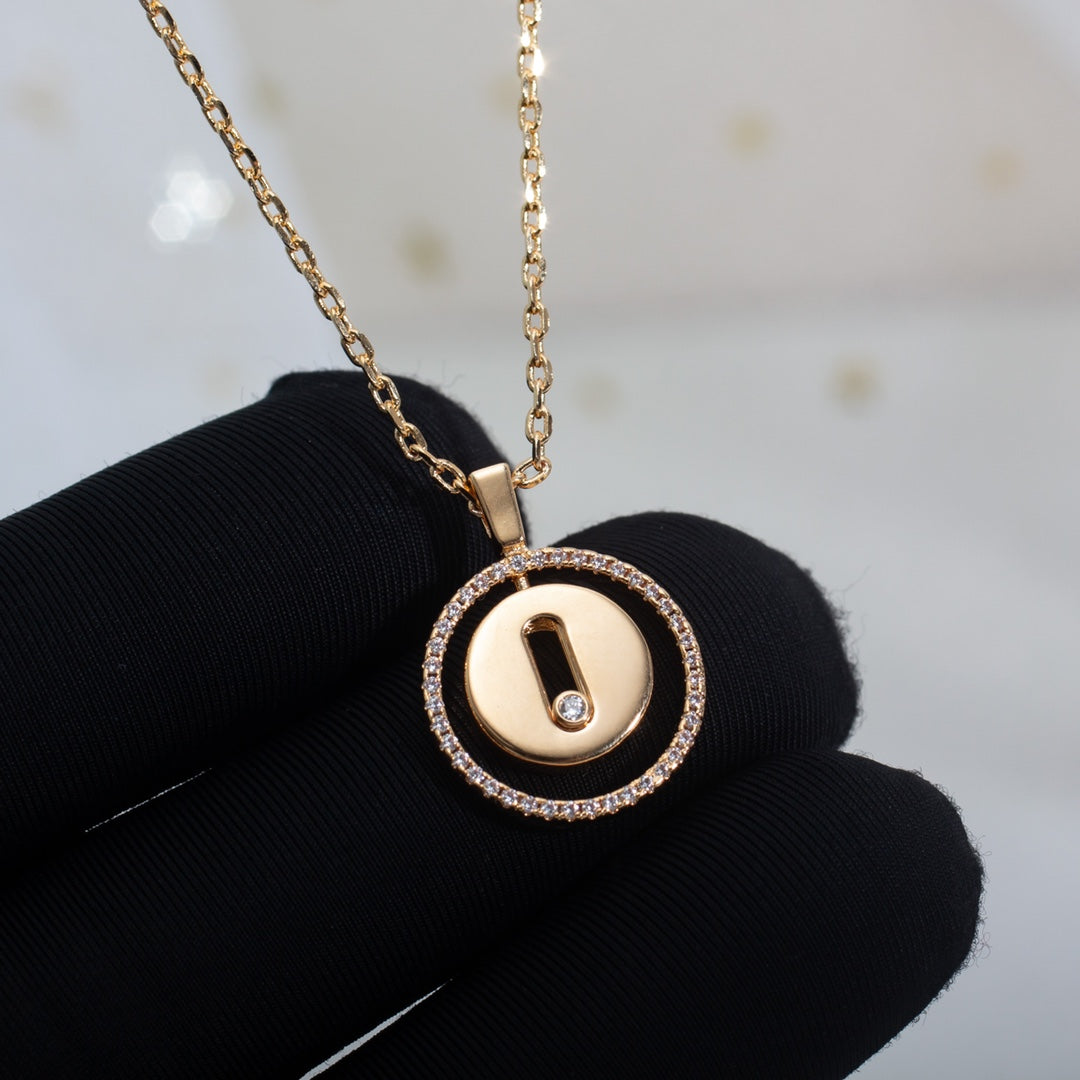 [Twinkle jewelrys]LUCKY MOVE PM NECKLACE PINK GOLD DIAMOND