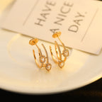 [Twinkle jewelrys]CREOLES MY TWIN 2 RANGS SILVER DIAMOND EARRINGS