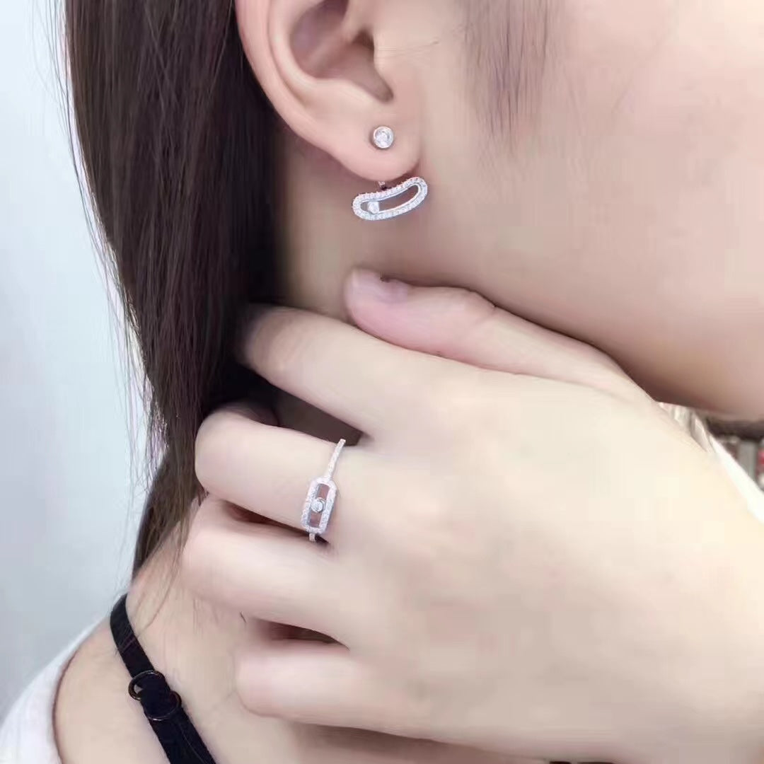 [Twinkle jewelrys]MOVE UNO SILVER DIAMOND EARRINGS