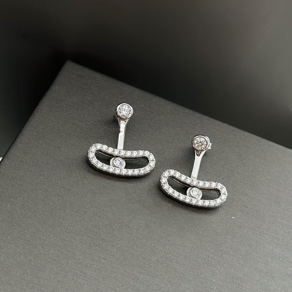 [Twinkle jewelrys]MOVE UNO SILVER DIAMOND EARRINGS