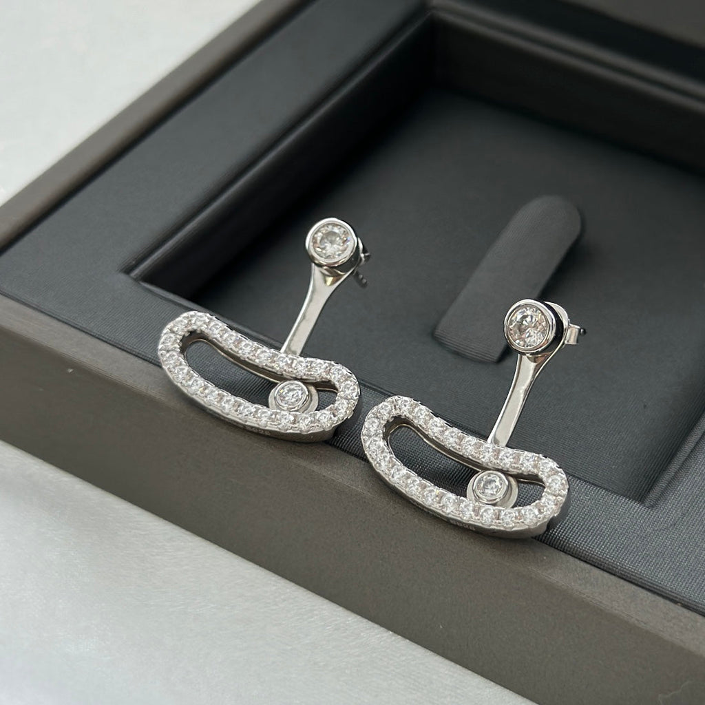 [Twinkle jewelrys]MOVE UNO SILVER DIAMOND EARRINGS