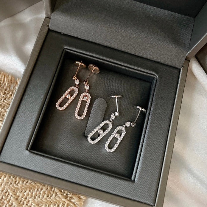 [Twinkle jewelrys]DORMEUSES MOVE UNO DIAMOND EARRINGS