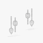 [Twinkle jewelrys]CREOLES MY TWIN 2 RANGS SILVER DIAMOND EARRINGS