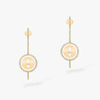 [Twinkle jewelrys]LUCKY MOVE ARROW PINK GOLD DIAMOND EARRINGS