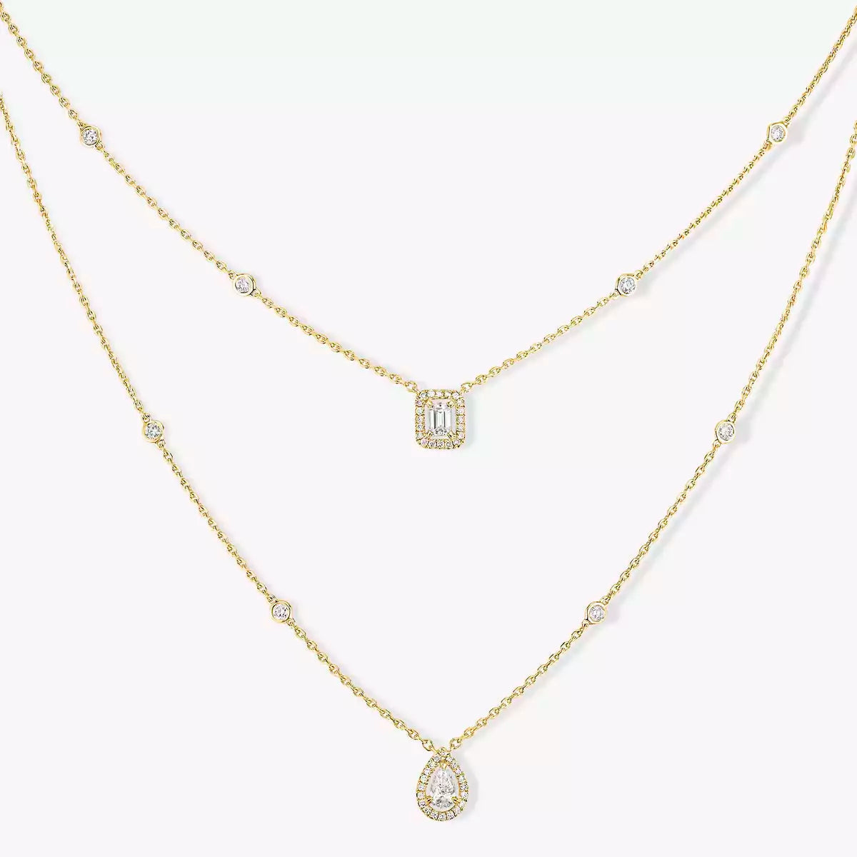 [Twinkle jewelrys]Diamond Necklace My Twin 2 Rows