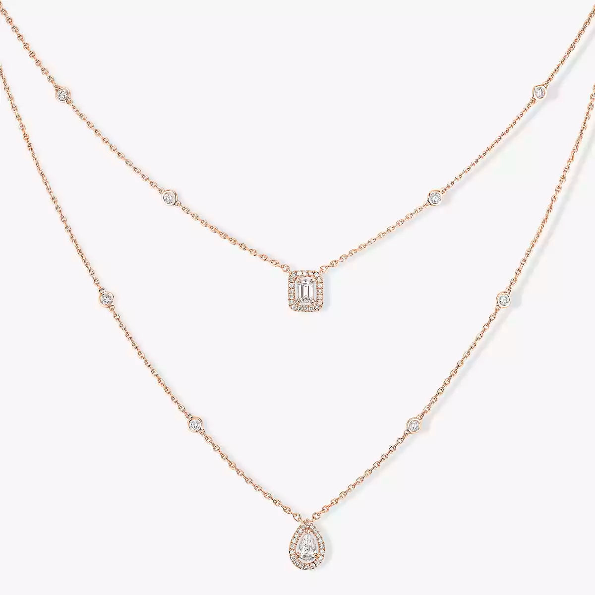 [Twinkle jewelrys]Diamond Necklace My Twin 2 Rows