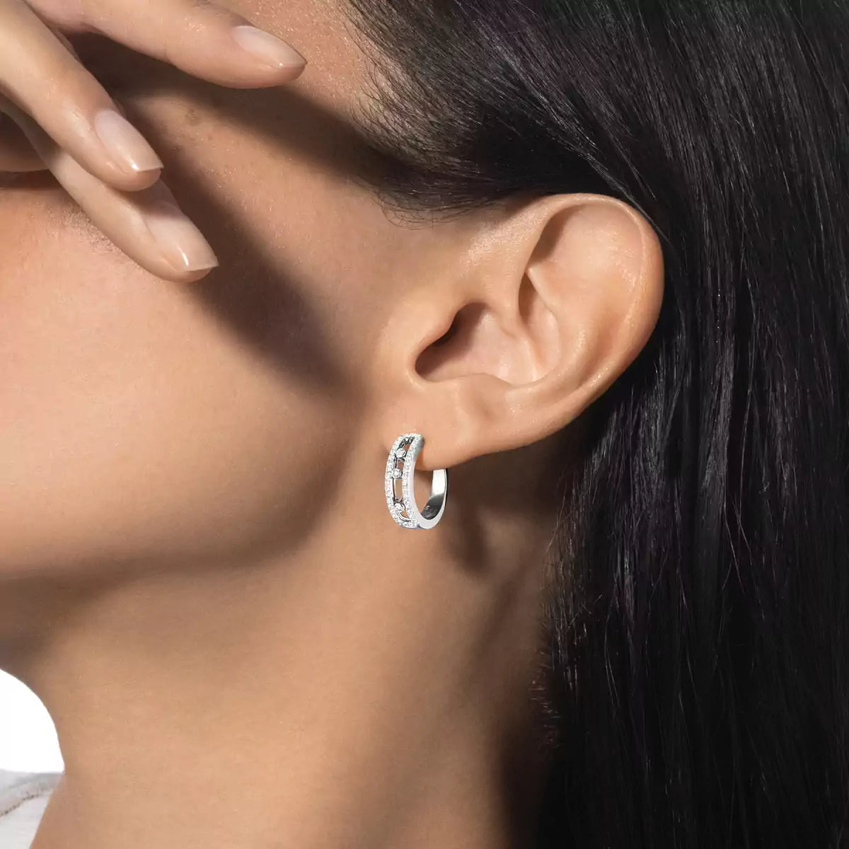 [Twinkle jewelrys]Diamond Pave_ Hoop Earrings Move