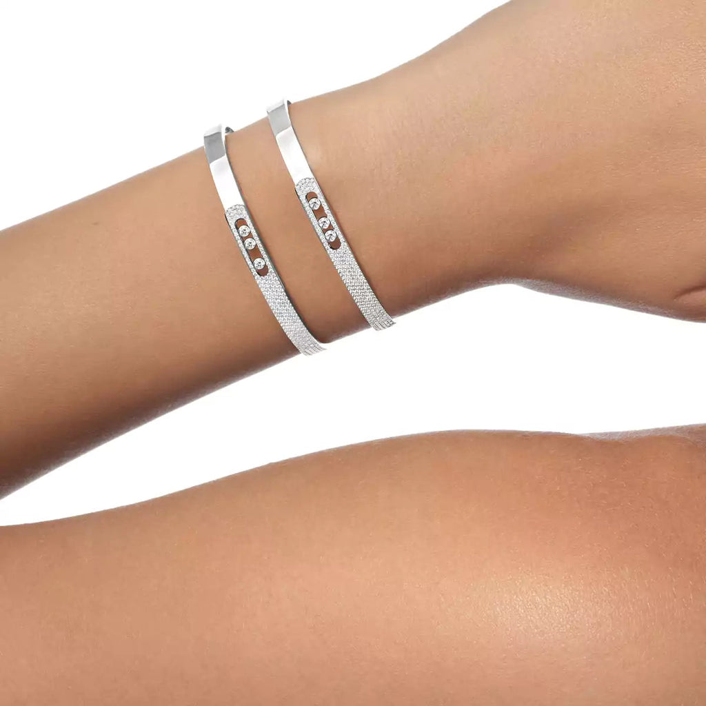 [Twinkle jewelrys]Move Noa Rose Gold Pavé Diamond Bangle Bracelet