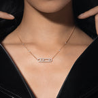 [Twinkle jewelrys] Move Pave_ Rose Gold Diamond Necklace