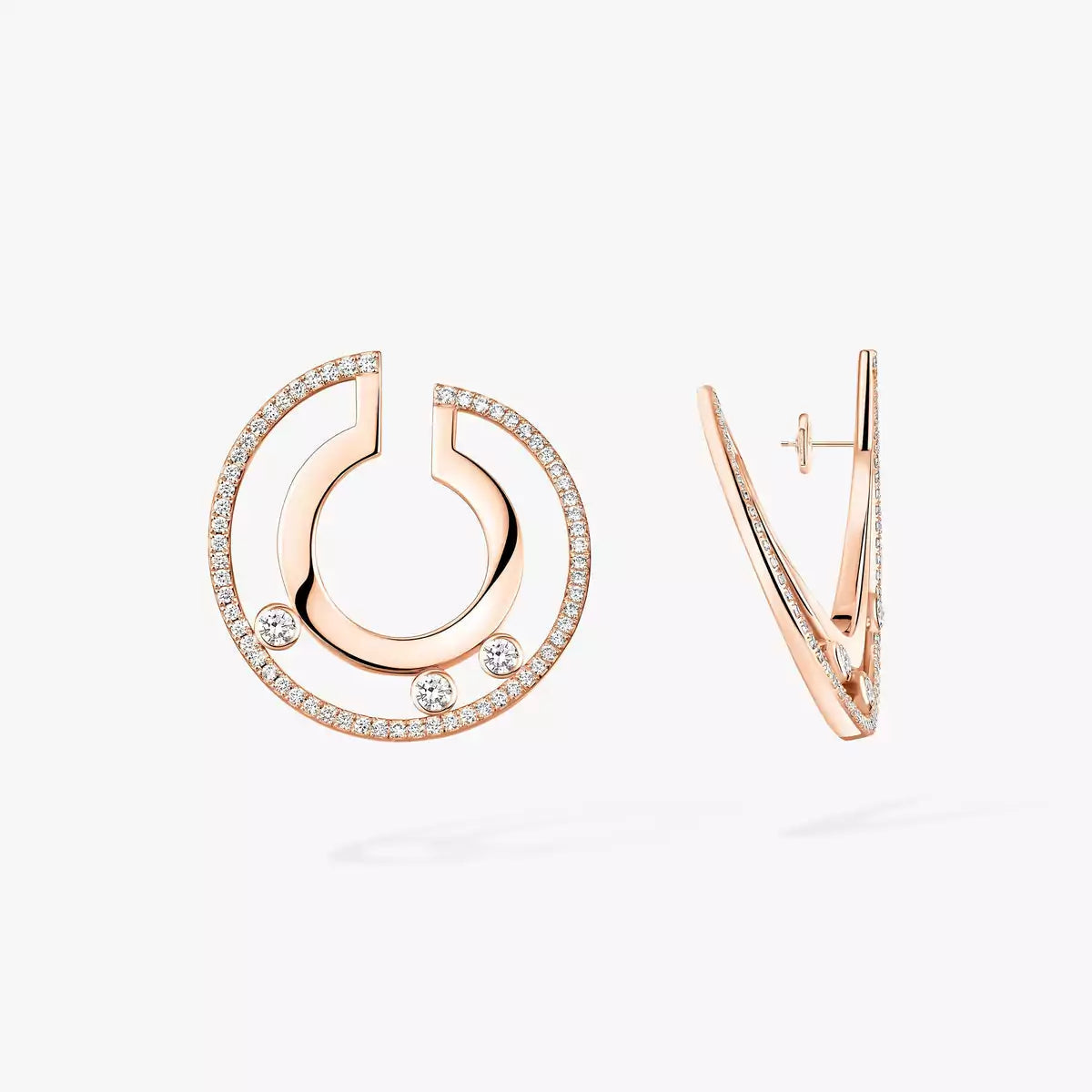 [Twinkle jewelrys]Move Romane Small Diamond Hoop Earrings