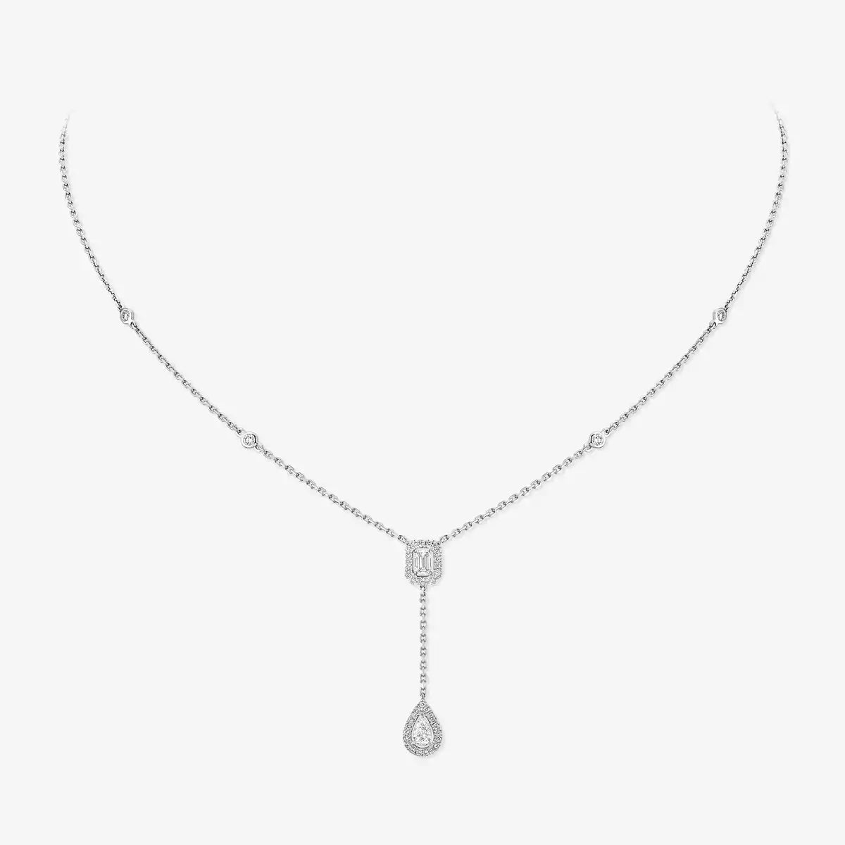 [Twinkle jewelrys]Gold Diamond Tie Necklace