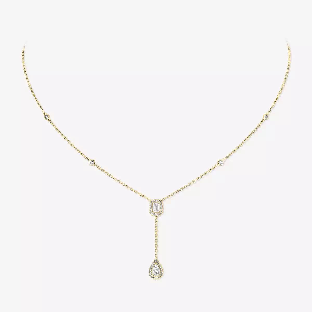 [Twinkle jewelrys]Gold Diamond Tie Necklace