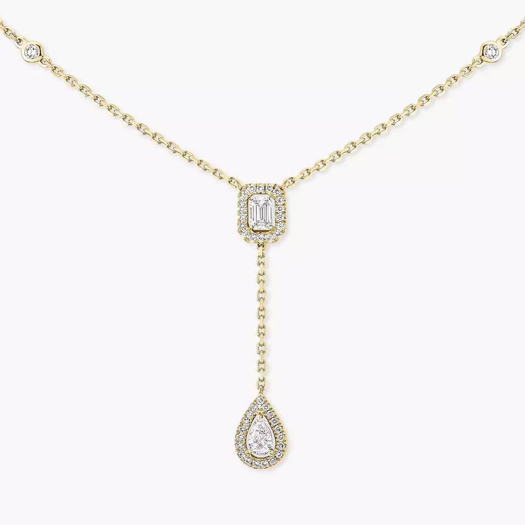[Twinkle jewelrys]Gold Diamond Tie Necklace