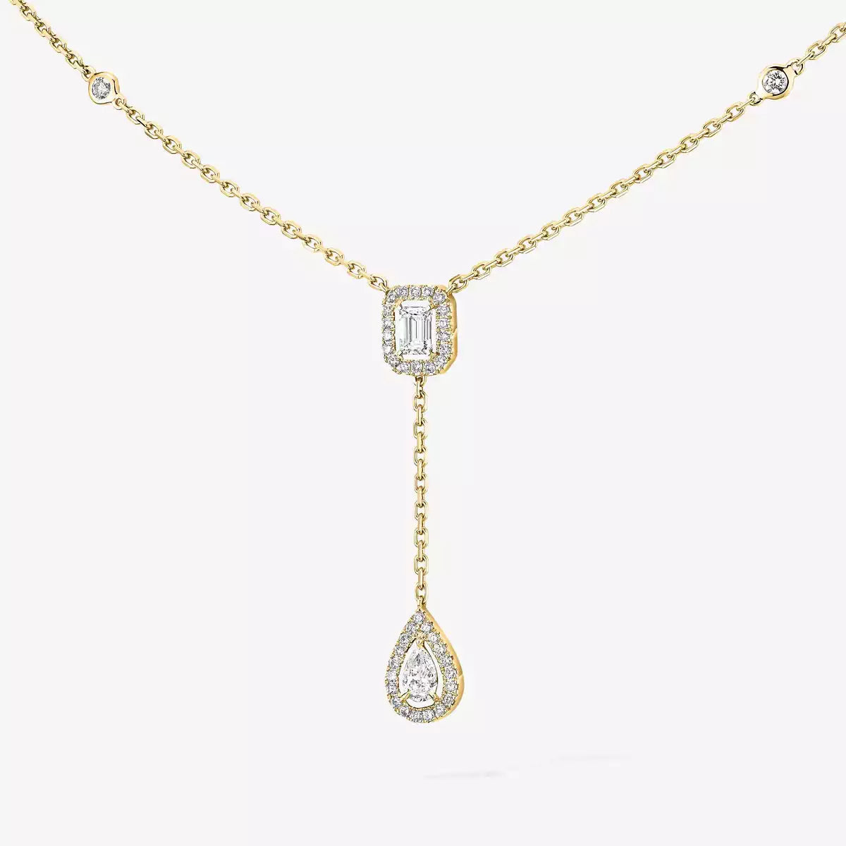 [Twinkle jewelrys]Gold Diamond Tie Necklace