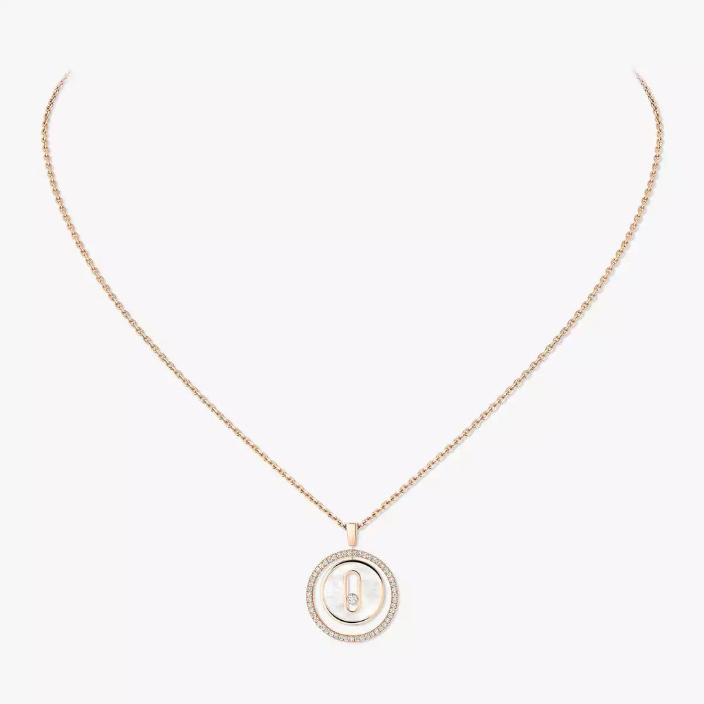[Twinkle jewelrys]Lucky Move Diamond Necklace in Rose Gold and White Mother-of-Pearl