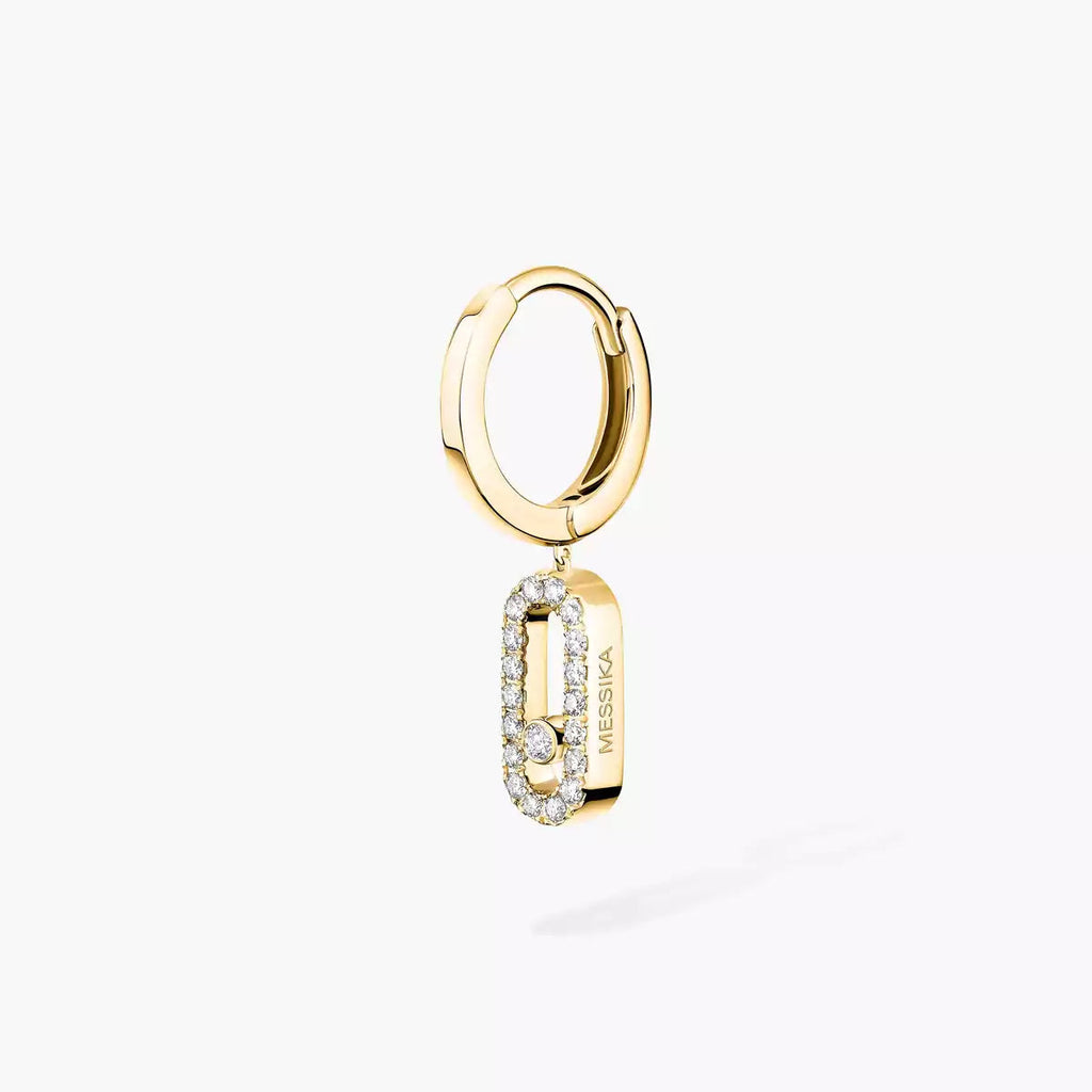 [Twinkle jewelrys]Move Uno Single Diamond Hoop Earring
