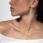 [[Twinkle jewelrys]Move Link Diamond Hoop Earrings