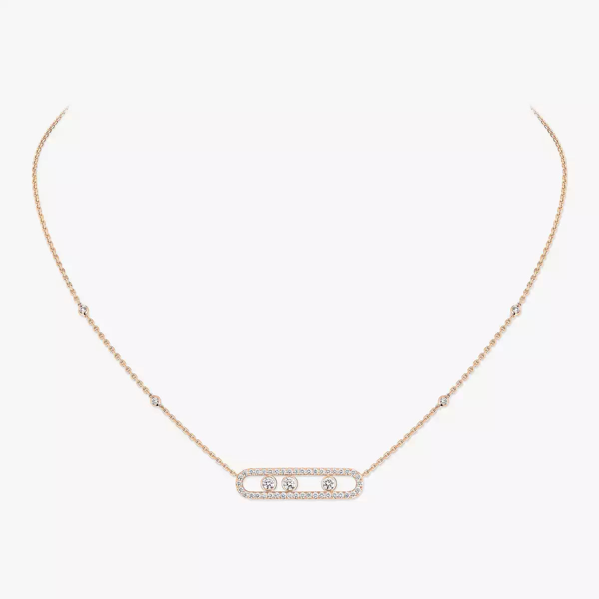 [Twinkle jewelrys] Move Pave_ Rose Gold Diamond Necklace