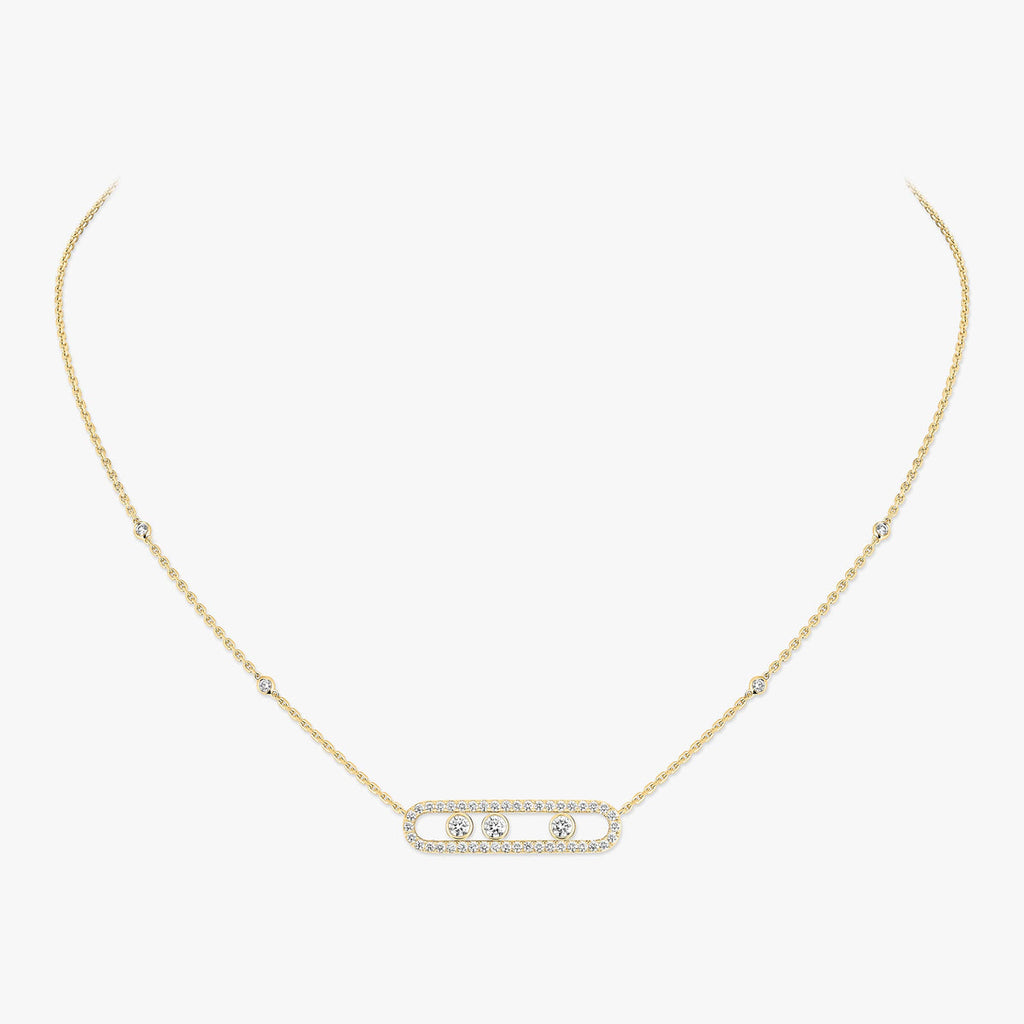 [Twinkle jewelrys] Move Pave_ Rose Gold Diamond Necklace