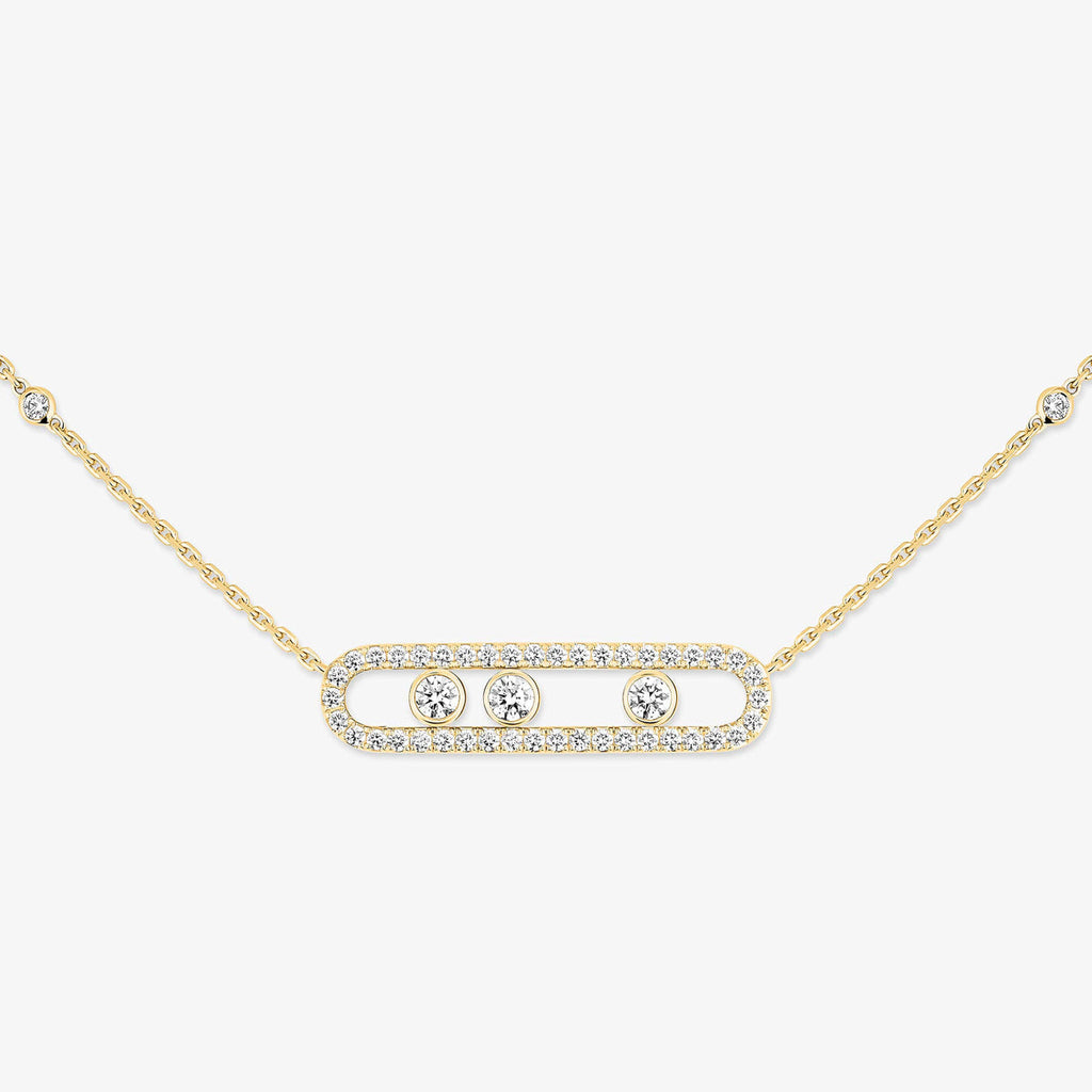 [Twinkle jewelrys] Move Pave_ Rose Gold Diamond Necklace