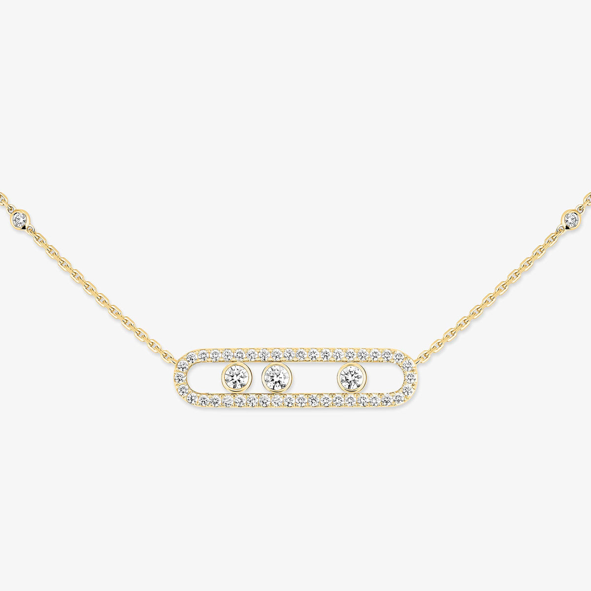 [Twinkle jewelrys] Move Pave_ Rose Gold Diamond Necklace