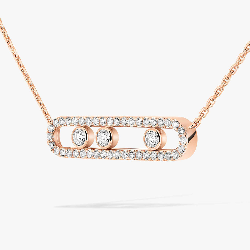 [Twinkle jewelrys] Move Pave_ Rose Gold Diamond Necklace